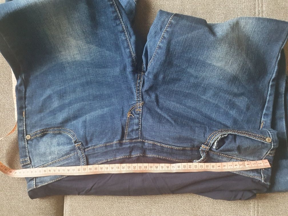Spodnie ciążowe 40  jeansy z pasem 31 L przecierane