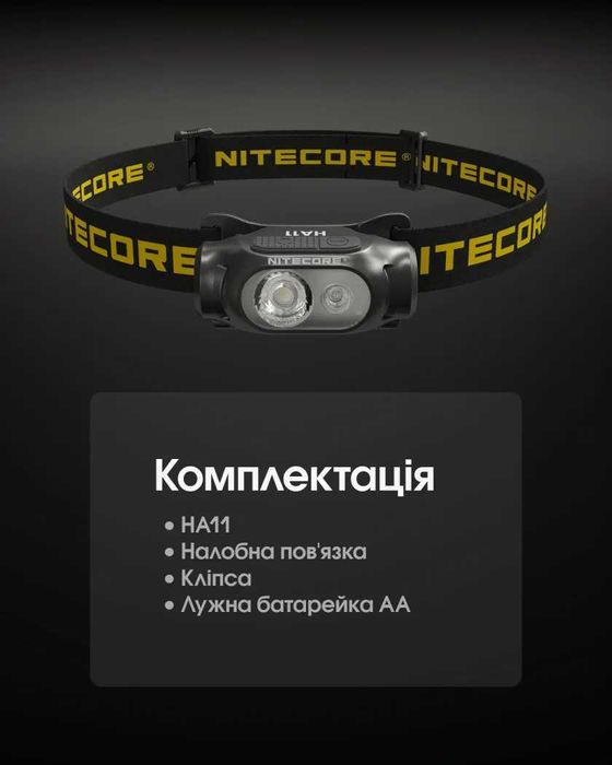 Nitecore HA11 UHE 2024 Надлегкий Налобний Ліхтар 240 Люмен 90 Метрів