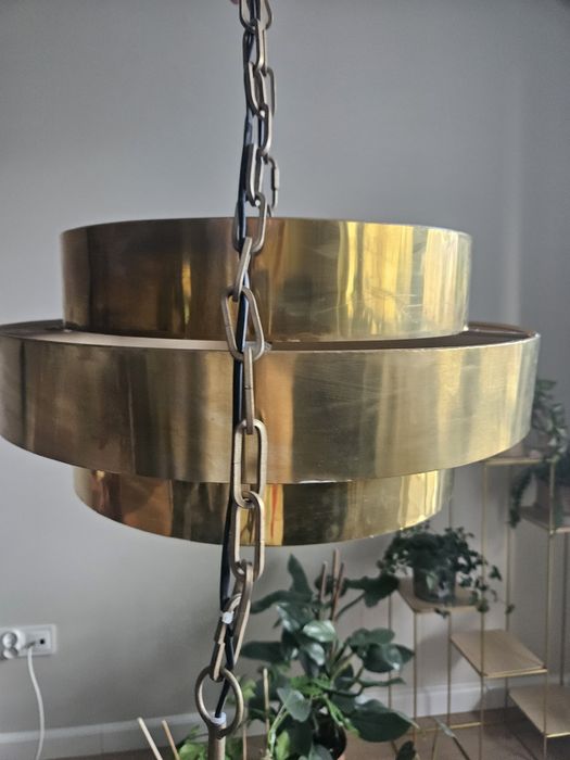 Zyrandol lampa sufitowa złota metalowa postarzana