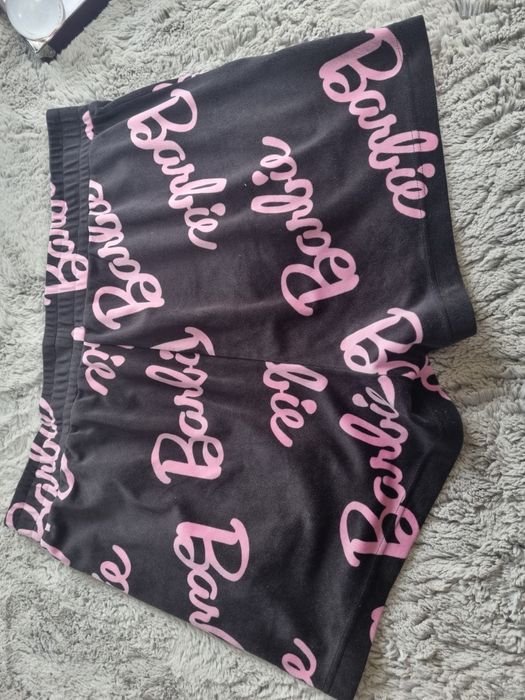 Krótkie spodenki polarowe czarne barbie XXL