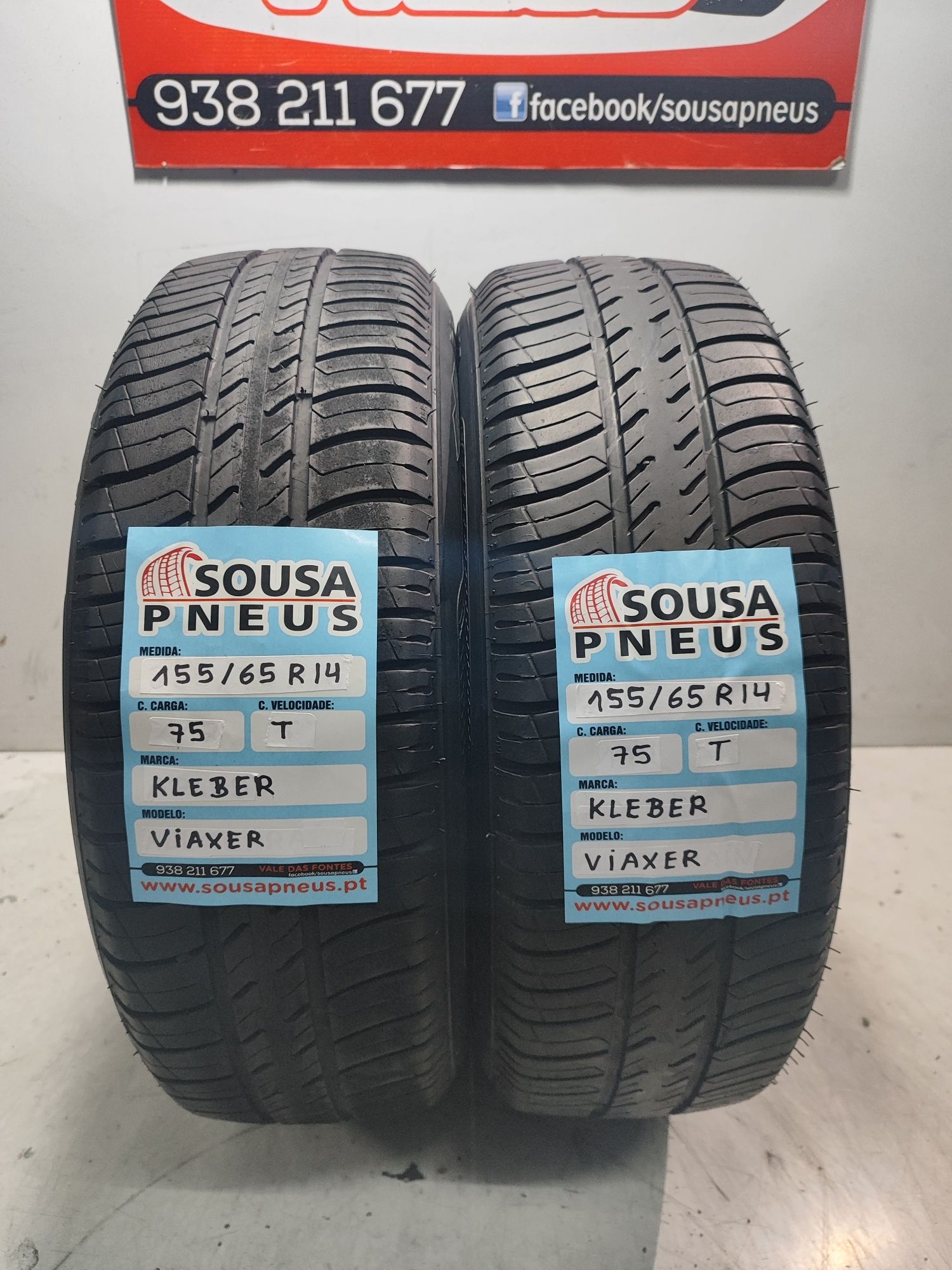 2 Pneus semi novos kleber 155/65R14 Oferta dos Portes