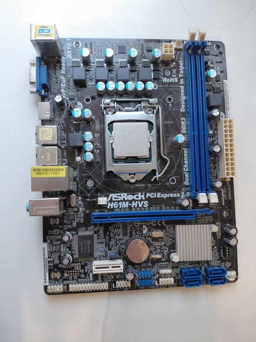 Материнська плата ASROCK H61M-HVS процесор і3 2120