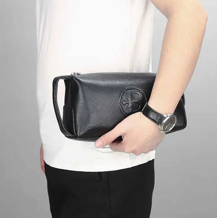 Мужской клатч барсетка сумка с ручкой натуральная кожа Feidikabolo Top