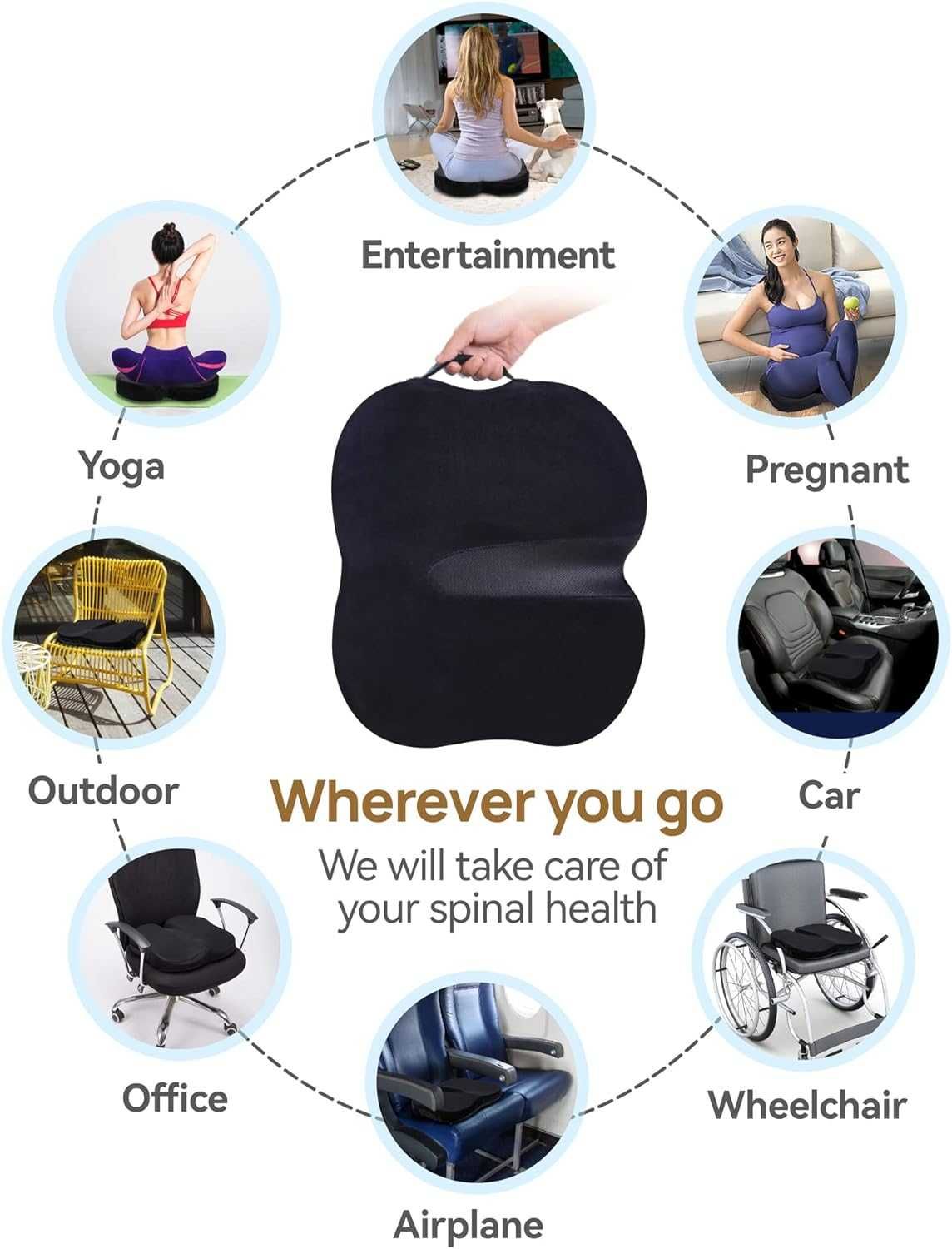 Poduszka na siedzenie Travel Ease Ergonomic Pillow Premium Memory Foam