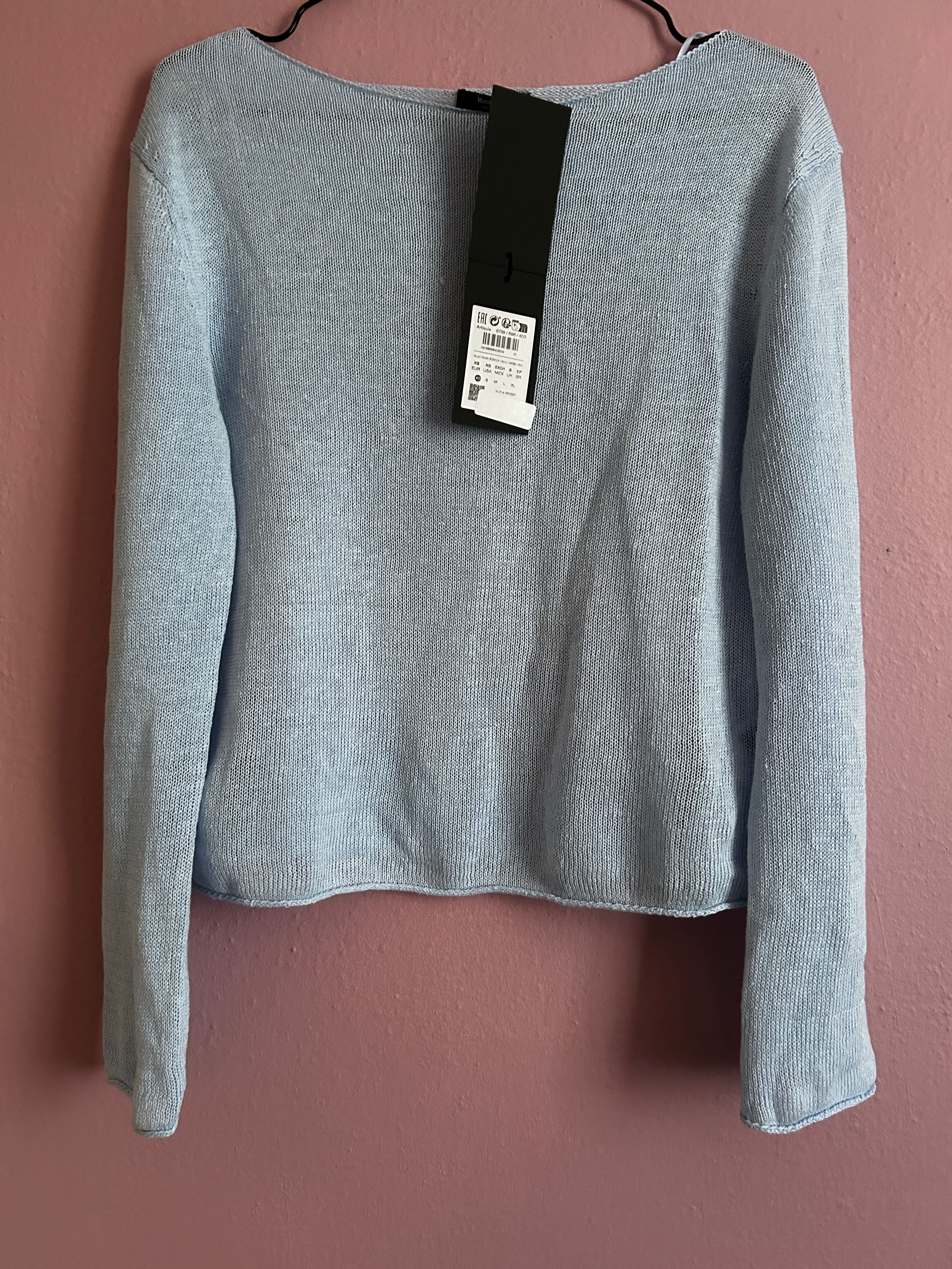 Nowy z metką sweter Massimo Dutti len XS blekitny
