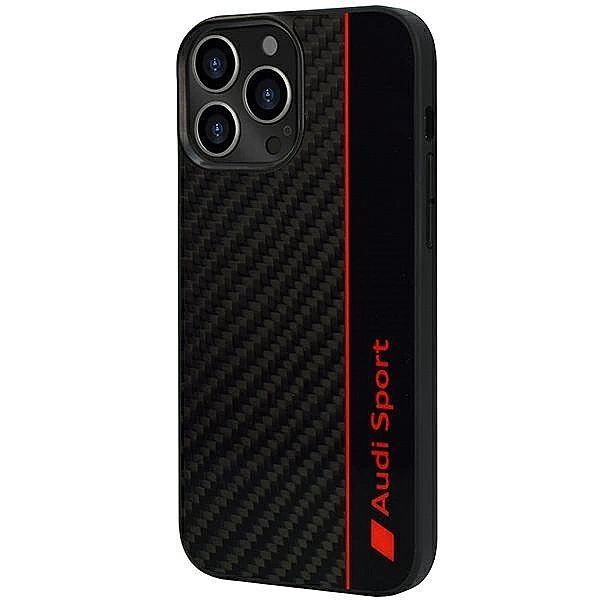 Etui Audi Carbon Fiber Stripe na iPhone 13 Pro / 13 - czarne