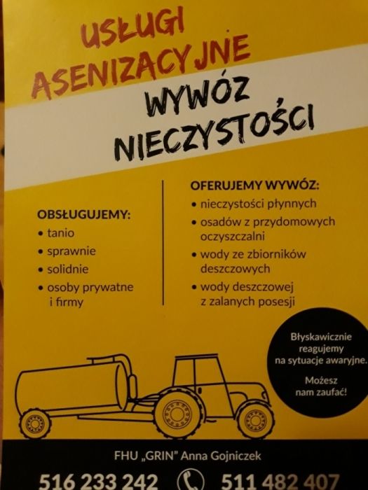 Wywóz nieczystości , opróżnianie szamba , beczka, kloaka, nie SKR