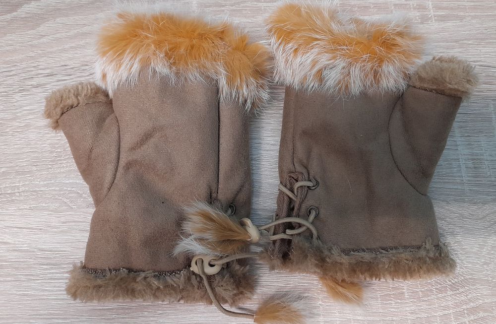 Rękawiczki skórzane damskie z odkrytymi palcami