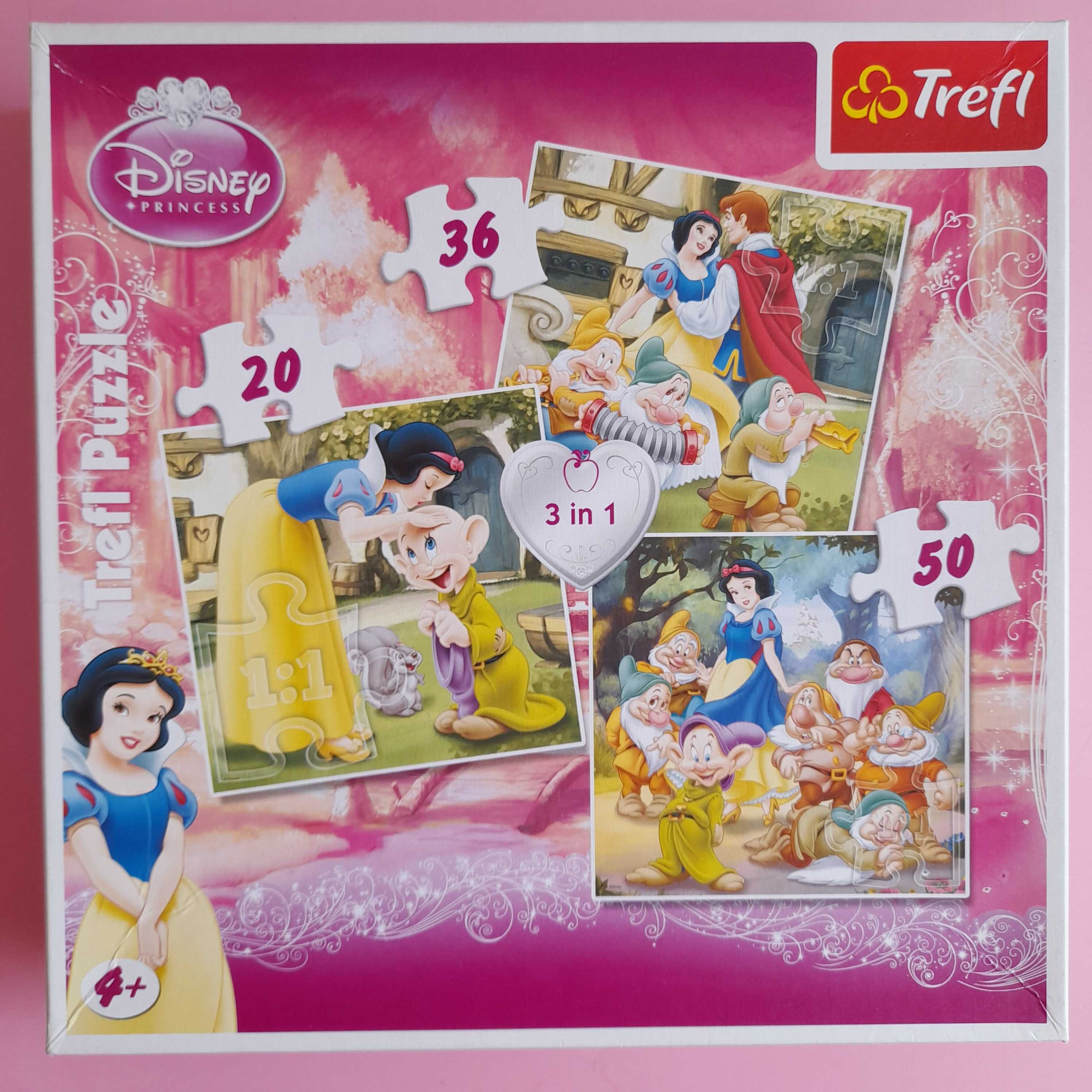 Puzzle Disney Śnieżka Trefl 4+ 3w1 krasnoludki
