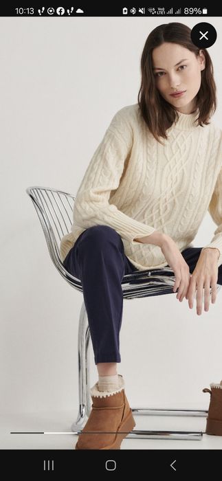 Granatowe spodnie ciążowe chino Reserved!