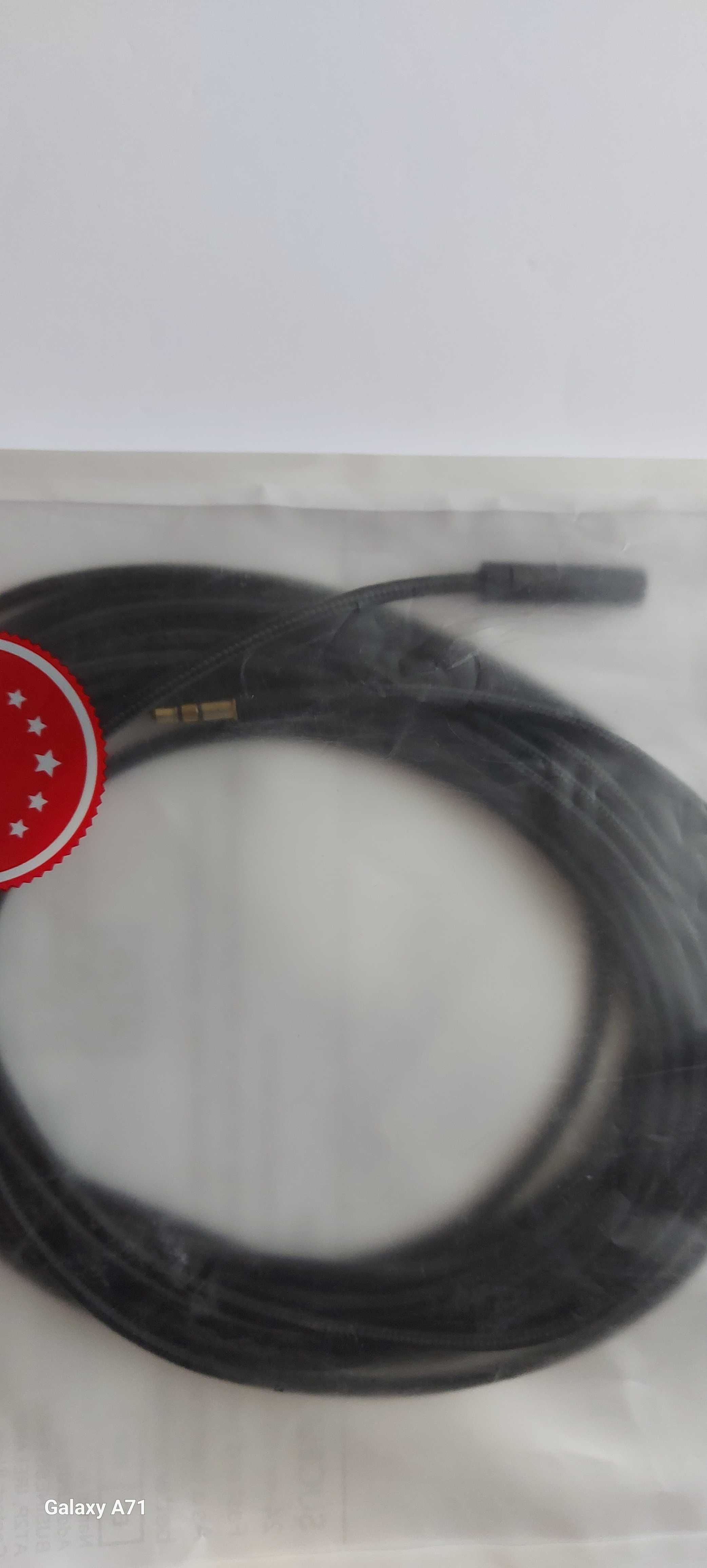 NOWY przedłużacz kabel audio typu jack 3,5 mm. Wejscie - wyjscie