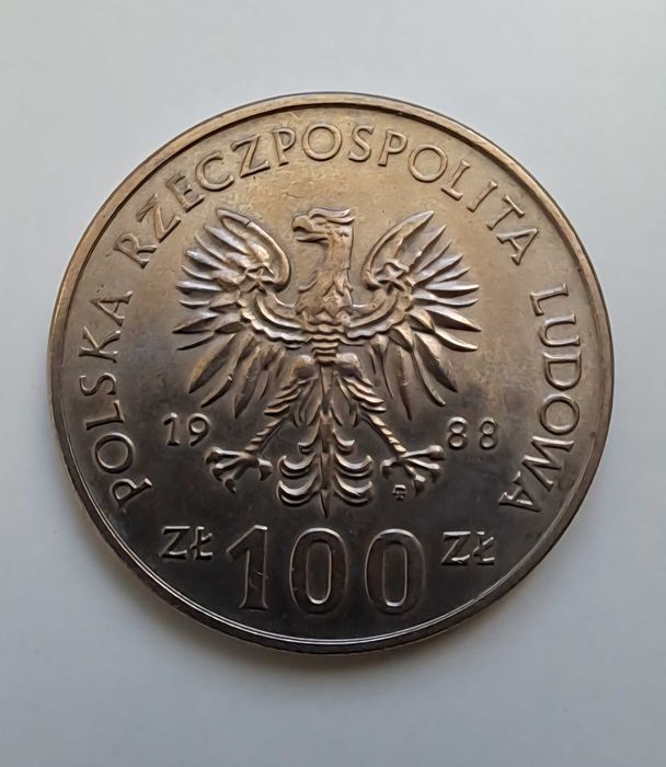 Moneta 100 zł _ PRL 1988 _ Jadwiga 1384 - 1399