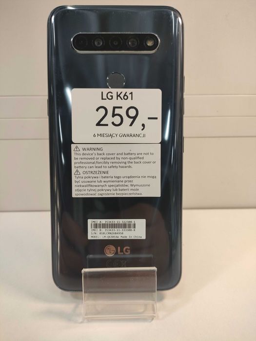 LG K61 4/64GB Dual SIM czarny | Stan: Bardzo dobry