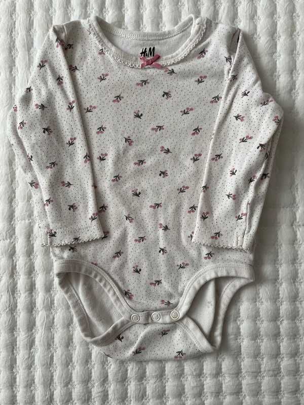Body białe w kwiatki H&M 68