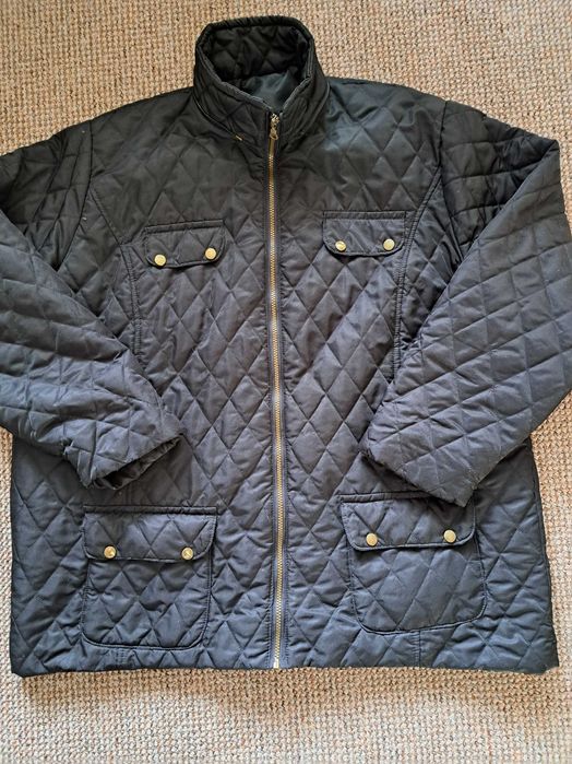 Kurtka angielska pikowana sportowy styl kaptur z liskiem 52/54