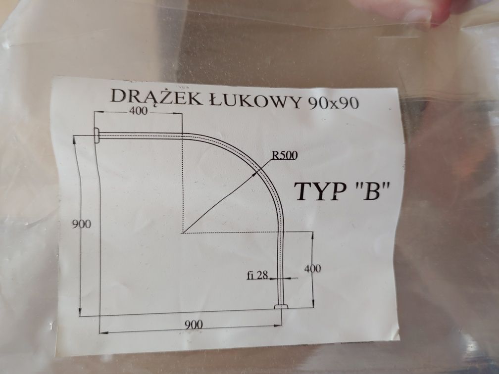 Brodzik narożny + drążek gratis