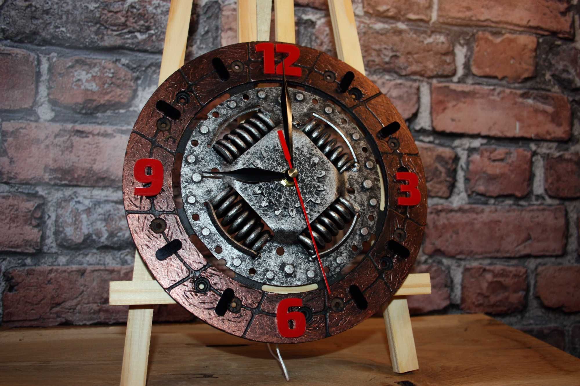 Zegar tarcza sprzęgła scrap metal art 23cm loft patyna