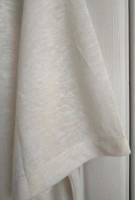 L 40 XL 42 44 XXL oversize kremowy t-shirt basic minimalizm 100% len