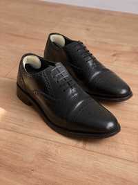 Чоловічі шкіряні туфлі броги 42р 27см Samuel Windsor чорні оксфорд