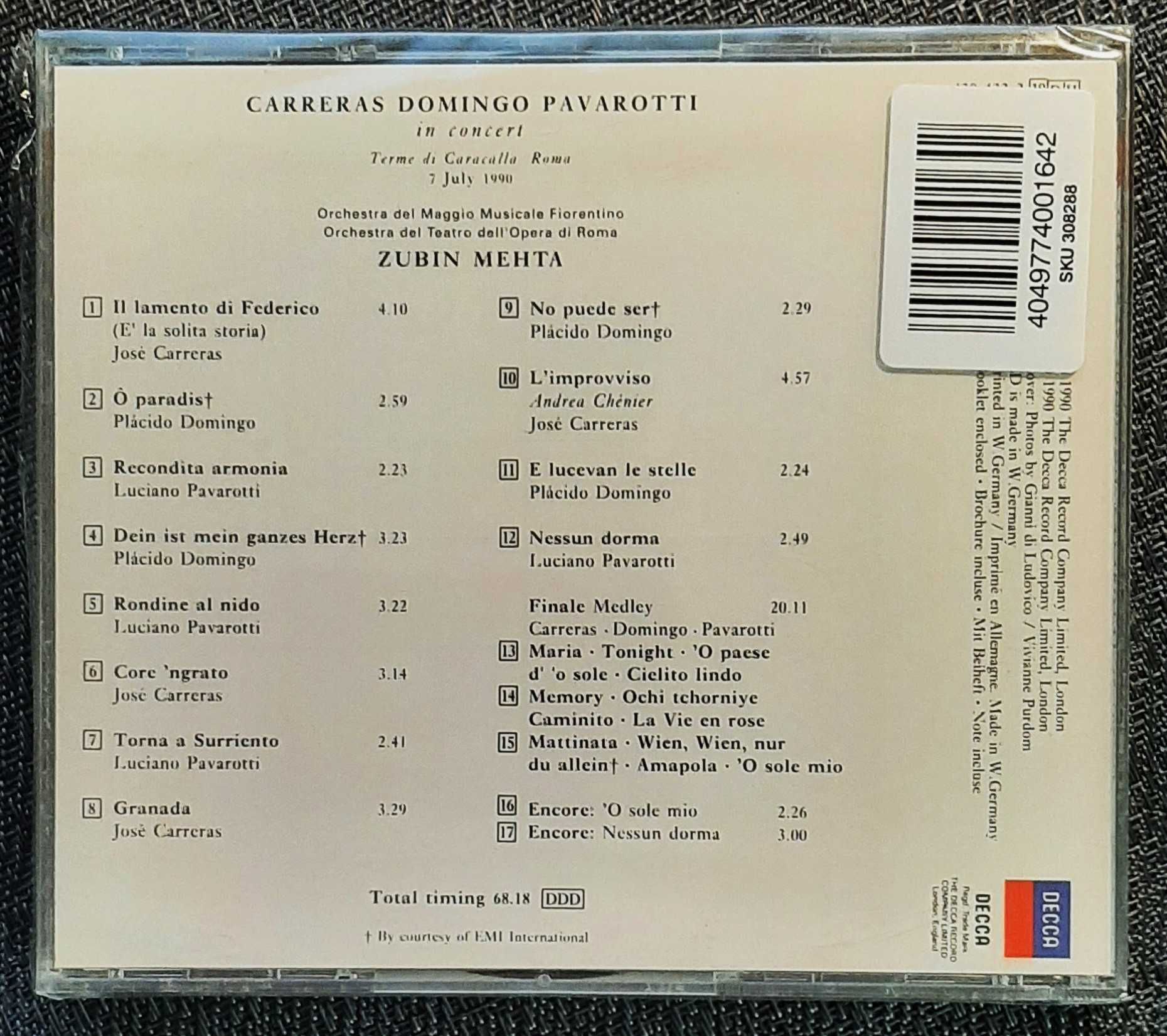 Polecam CD Wspaniały Koncert CARRERAS DOMINGO PAVAROTTI in Concert CD