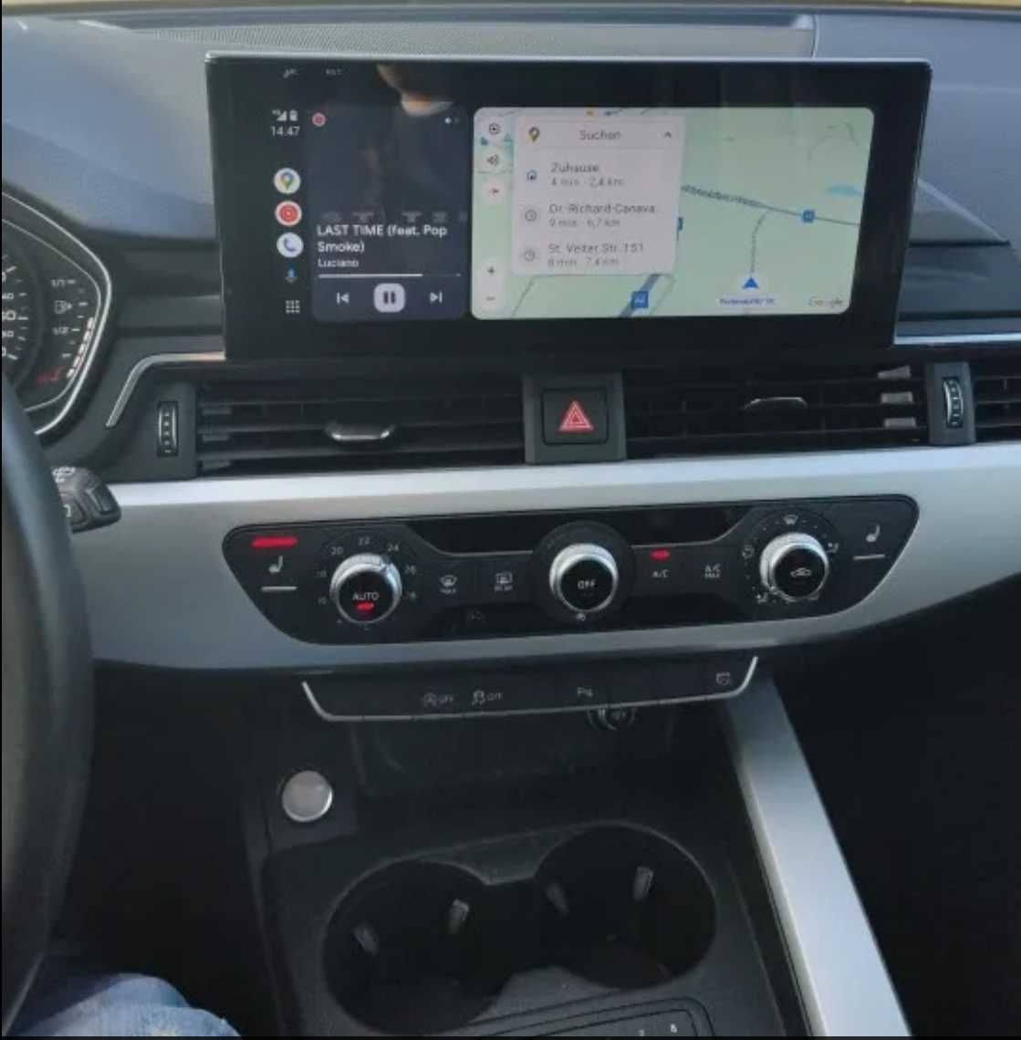 Monitores Audi Android 13 8 cores 4 64GB CarPlay Auto sem fios