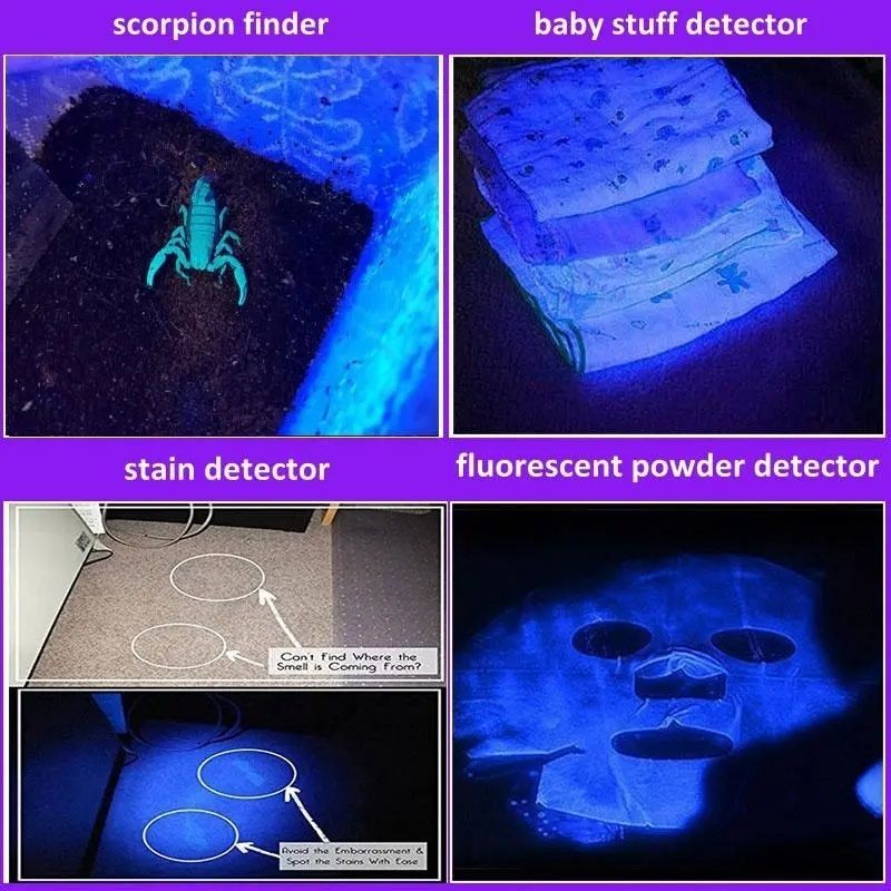 Recarregável led UV lanterna ultravioleta com zoom