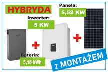 Inwerter 5KW + Magazyn energii 5,18KWh + Panele 5,52 KWp