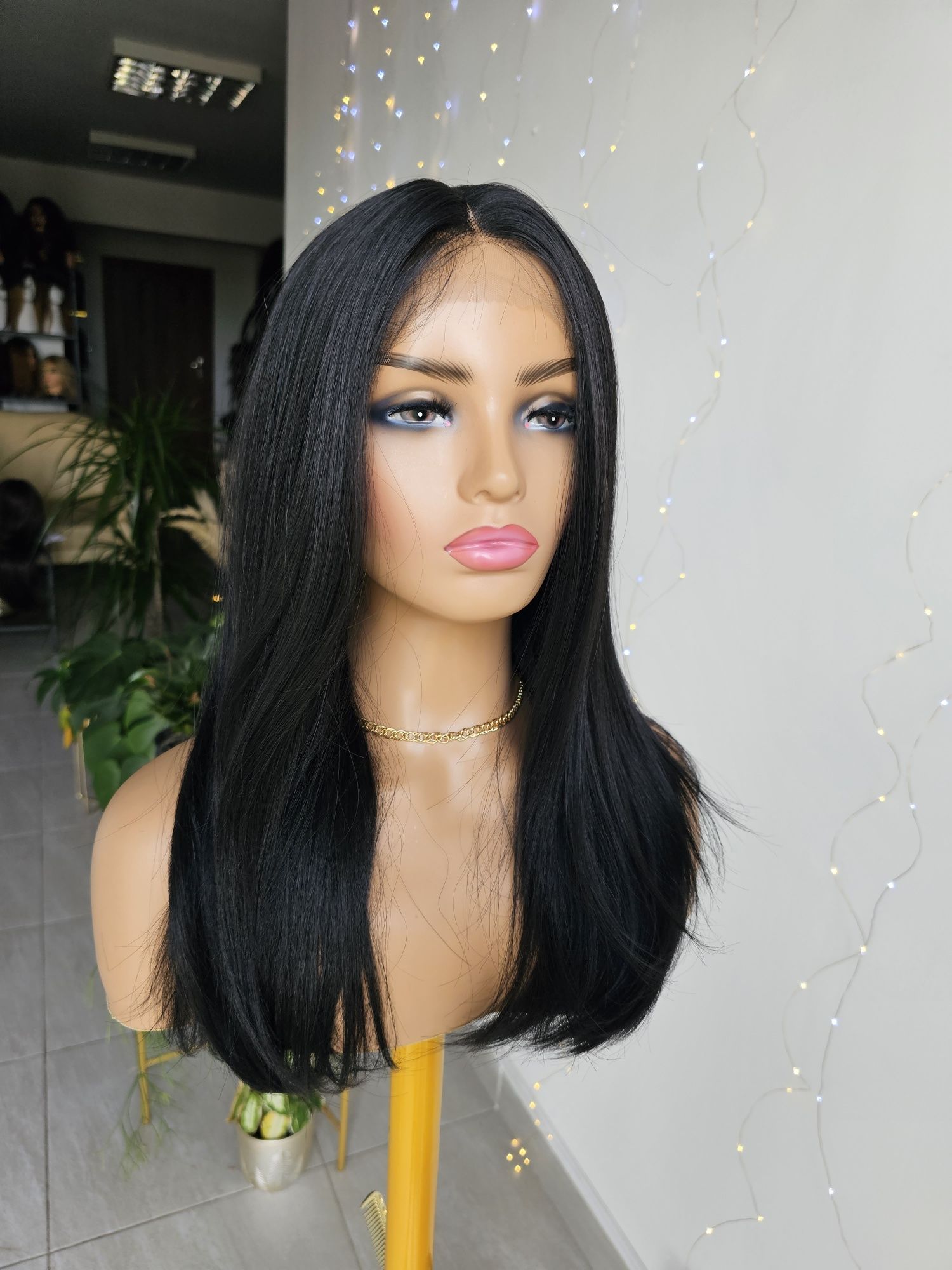 Długa peruka Karolina włosy premium jak naturalny 55 cm lacefront