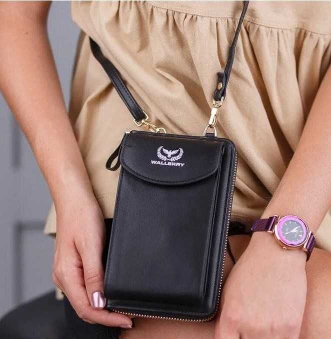 Жіноча сумка-гаманець Wallerry міні-сумка зі знімним ремінцем.