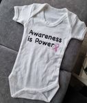Biale body z różową wstążką rozmiar 3-6m
