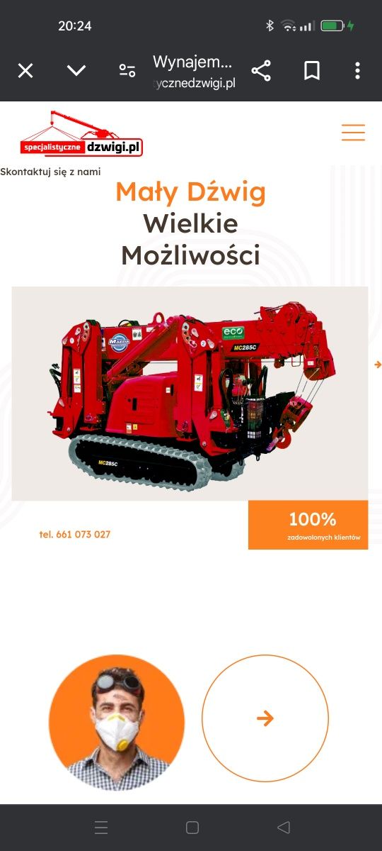 Mini dźwig manipulator do szyb wynajm