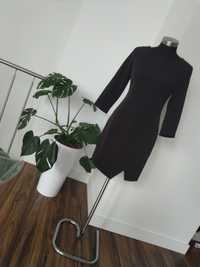 Reserved czarna elegancka sukienka klasyczna s 36 zamek zip