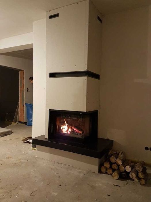 Kominek Kompletny Z Montażem Boczna Szyba