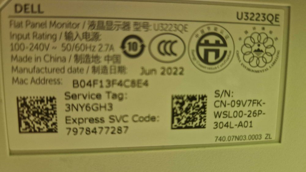 Monitor Dell 32" 4K UltraSharp U3223QE - stan idealny