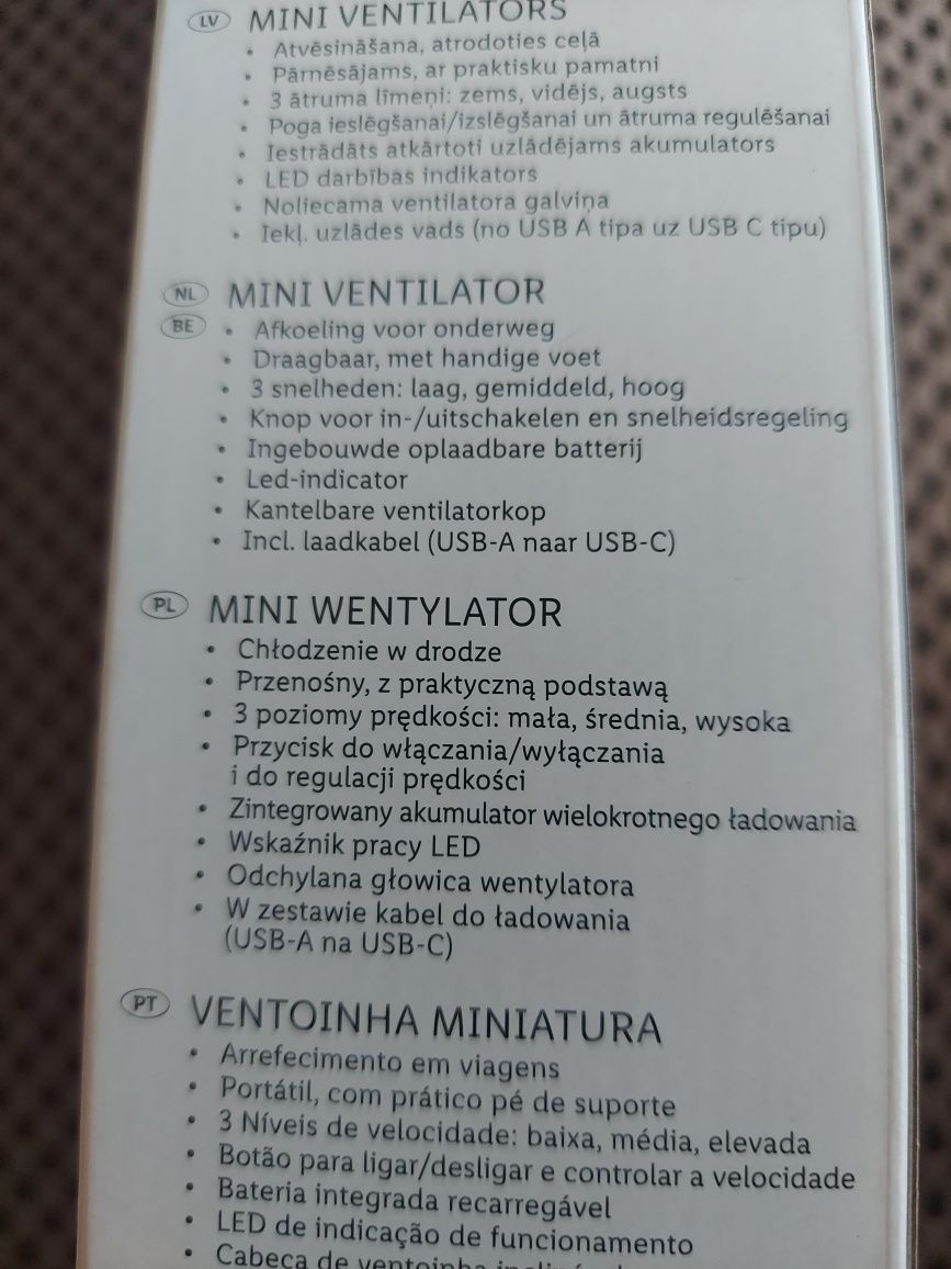 Mini wentylator czarny