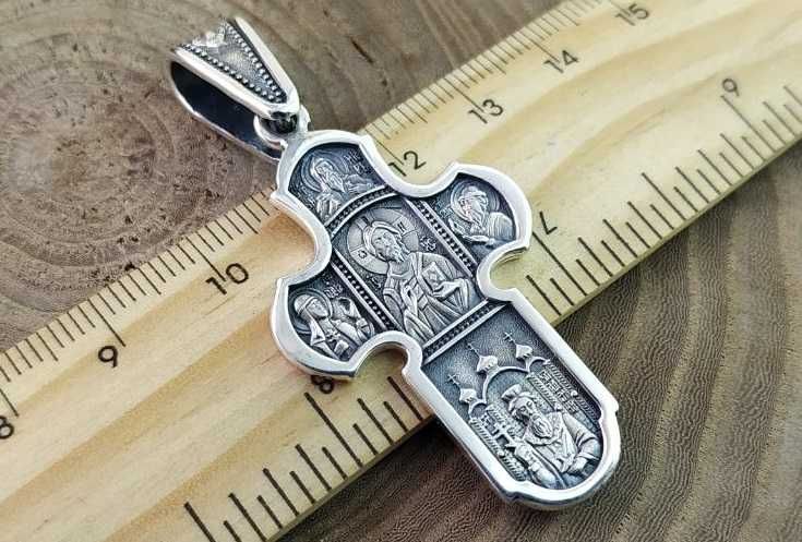 Серебряный нательный крестик 925 пробы. Нерушимая стена. Срібний хрест