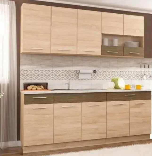 Кухня Грета 2 м.п. Грената-Антрацит і Сонома. Не дорога фабрична кухня