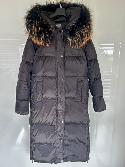 Kurtka zimowa Ochnik długa z kapturem nowa.