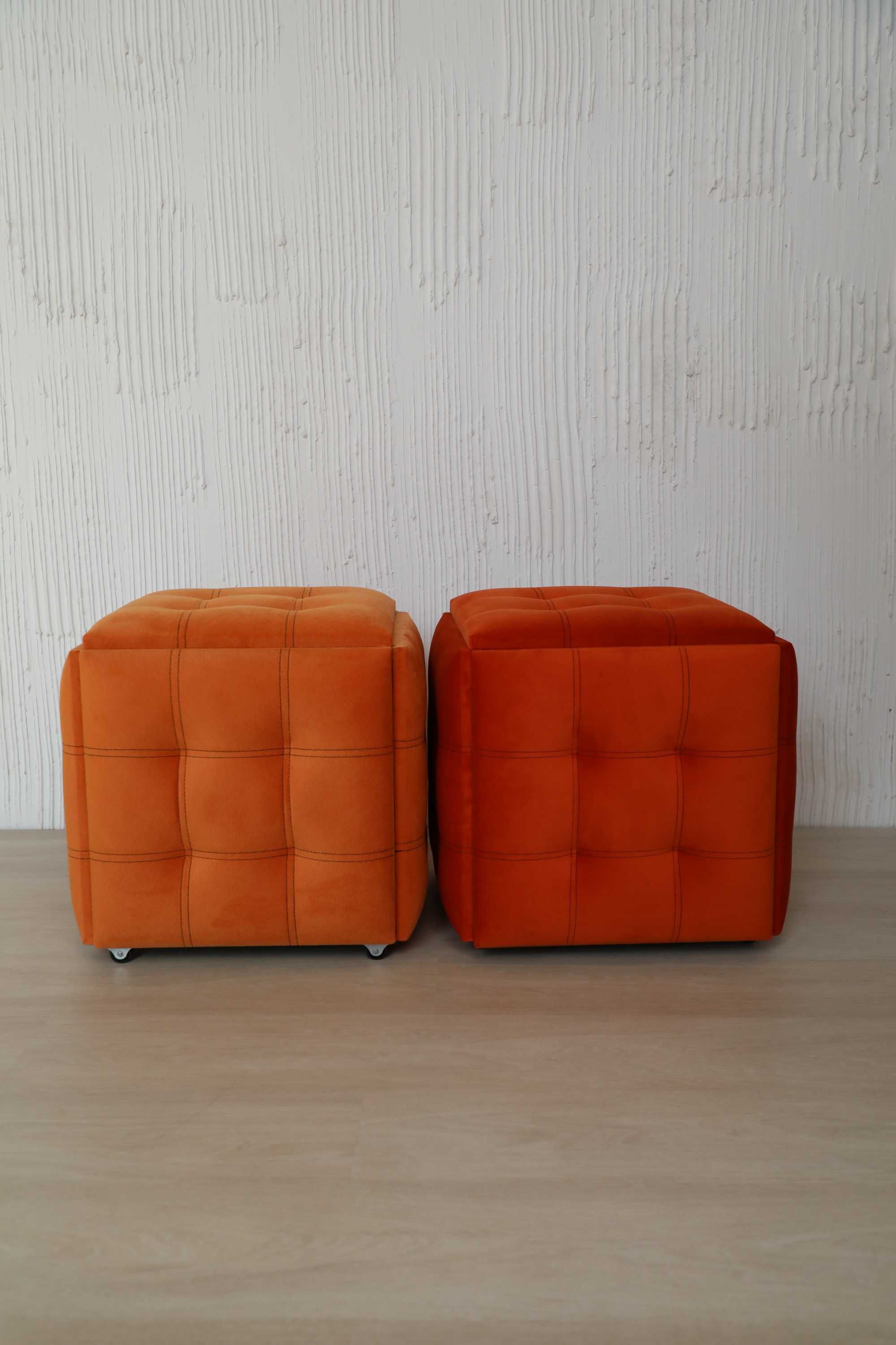 Пуфик-трансформер 5 в 1. Оранжевий пуф. Стіл, столик, крісло, стульчик