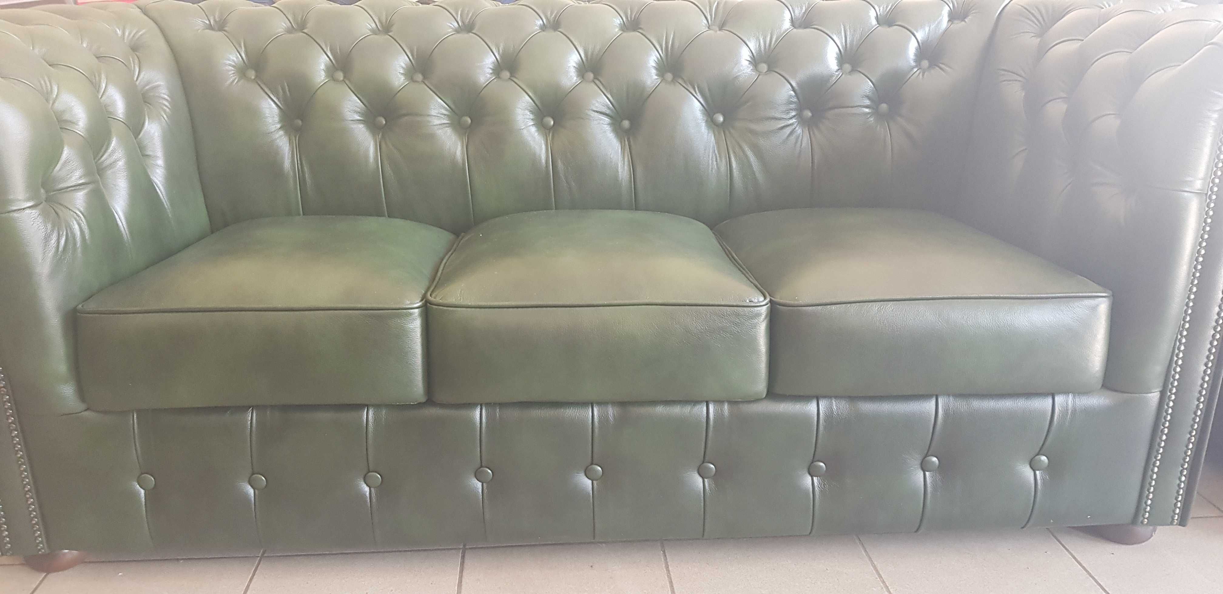 sofa Chesterfield skóra naturalna -10%