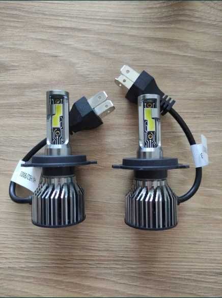 H4 LED 12000LM, 2x żarówka samochodowa LED 6500K, 12V, 50W