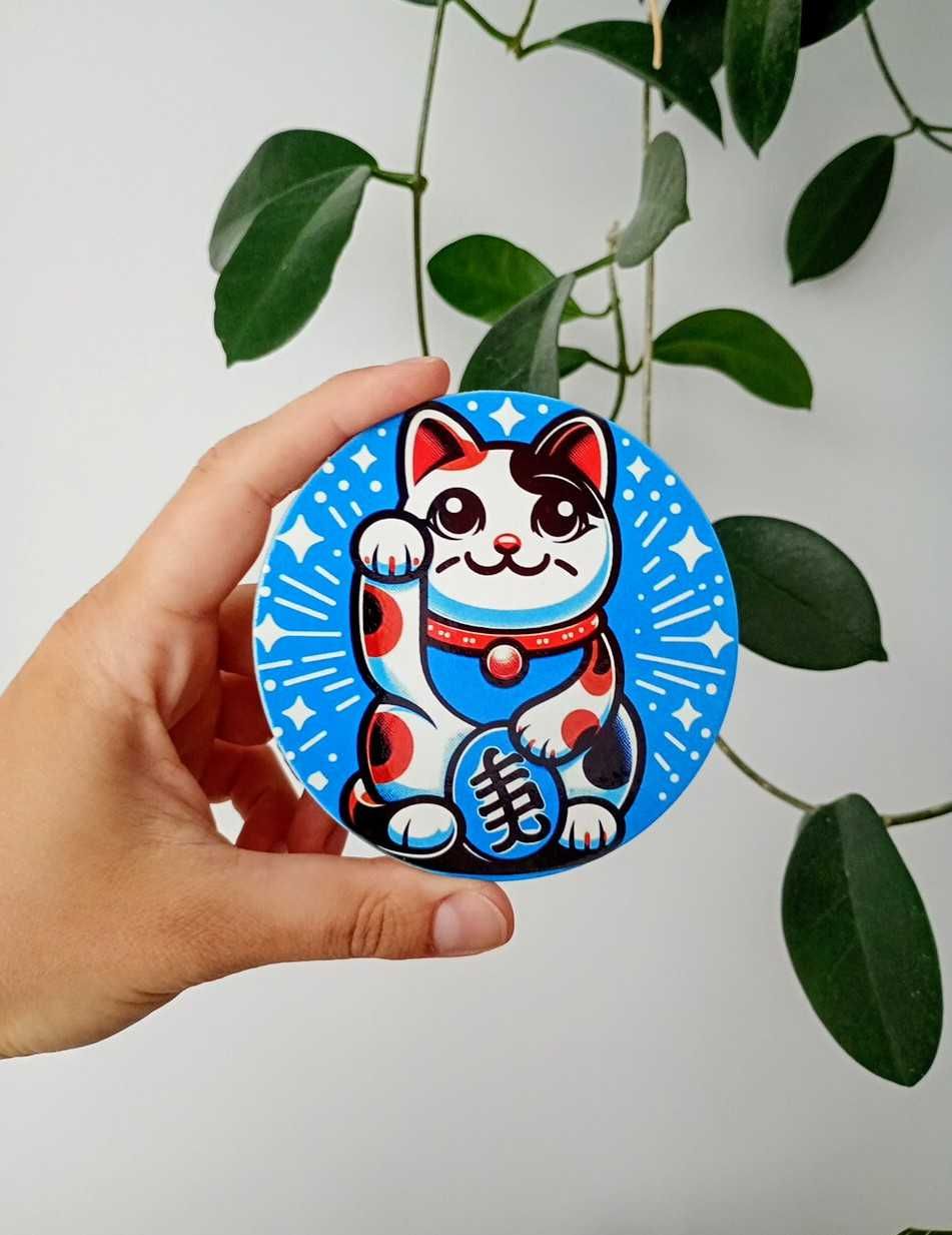 Podkładka pod kubek, Maneki Neko niebieski