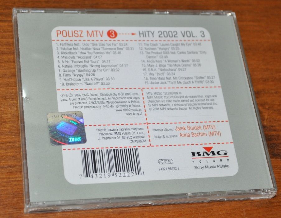 POLISZ MTV 3- Hity 2002 vol.3 - Bdb -CD album - Kraków