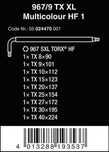 Zestaw Kluczy Trzpieniowych Torx 967/9 Tx Xl Multic Tx8-Tx40