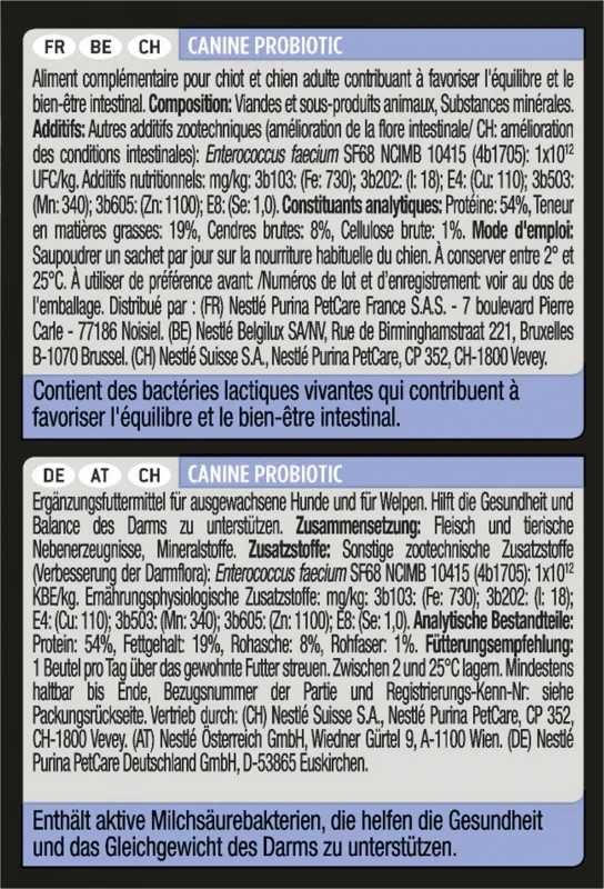 Purina Proplan Fortiflora cão 30 saquetas para cães - probiótico -NOVO