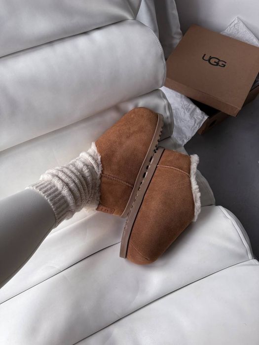 р36-41 Жіночі уггі Ugg Pumped Slide Beige Chestnut Black