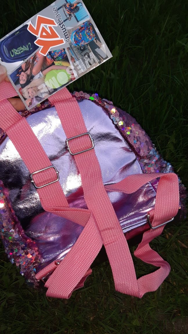 Рюкзак з пайєтками паетками пайетками yes рожевий для дівчинки