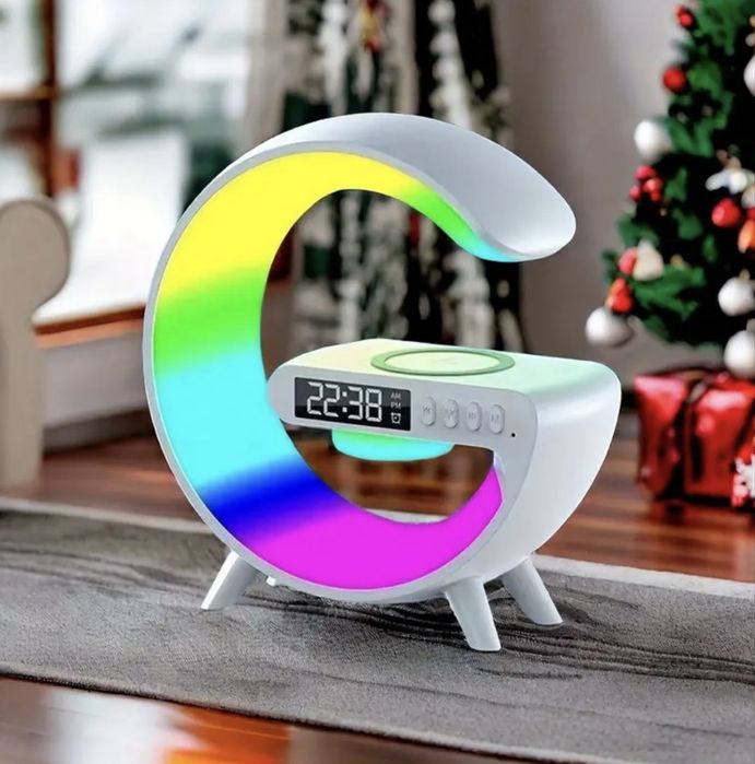 RGB нічник 5в1: колонка, зарядка, будильник, світло