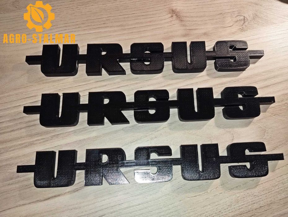 Napis emblemat logotyp Ursus 3D komplet 2szt
