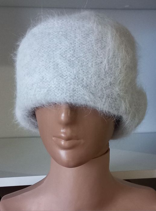 Женская вязаная шапка-ушанка Знижка 10%